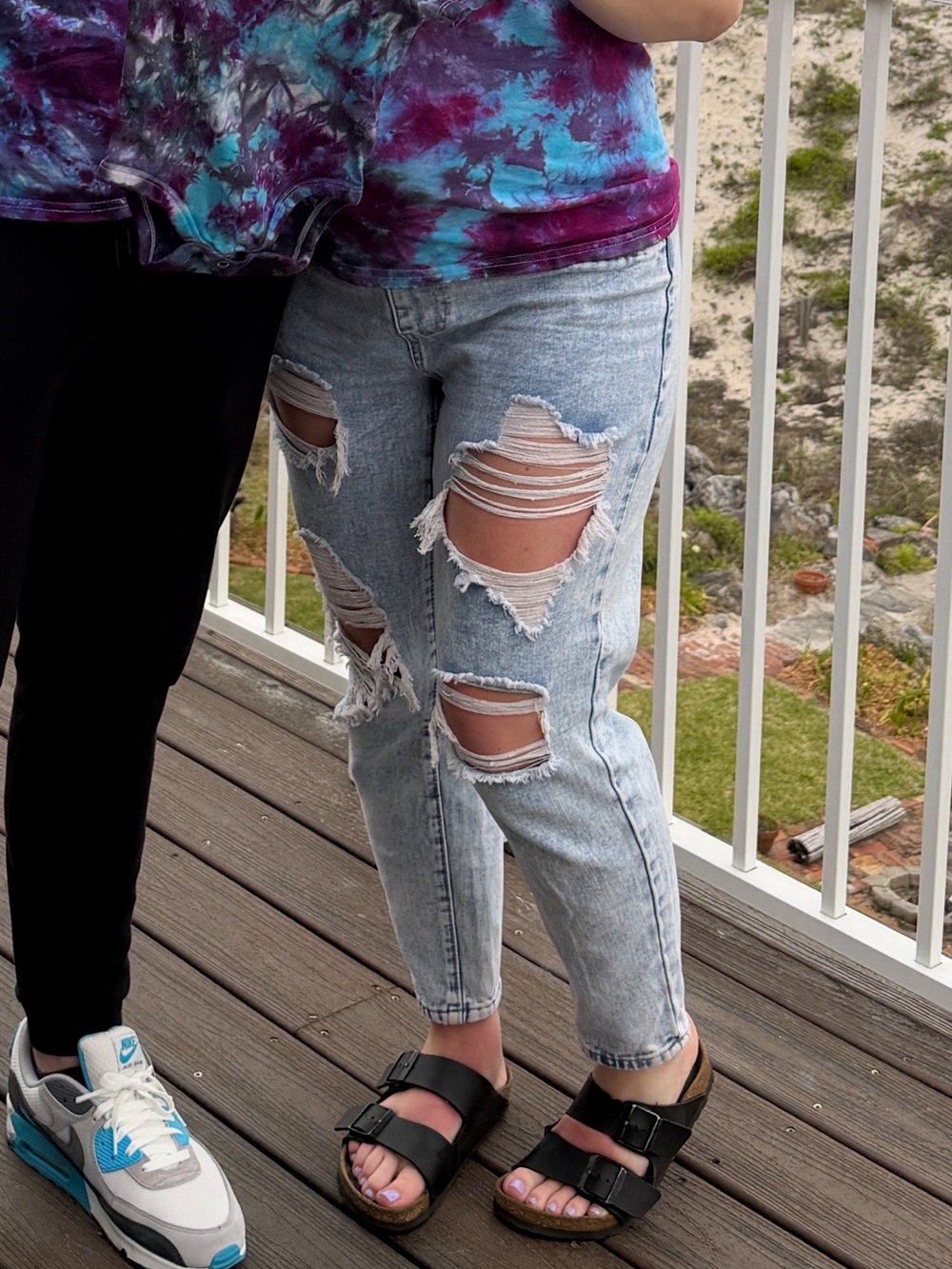 Light Wash Distressed Maternity Jeans